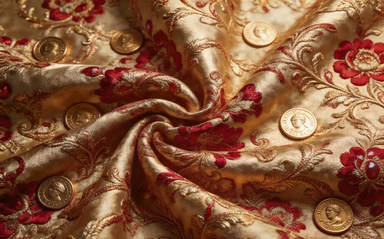 Red And Gold Fabric
