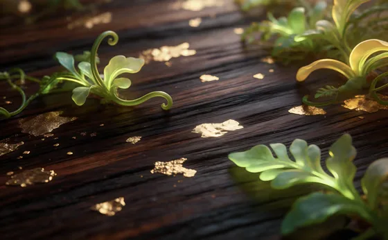 Some Plants On A Wooden Table