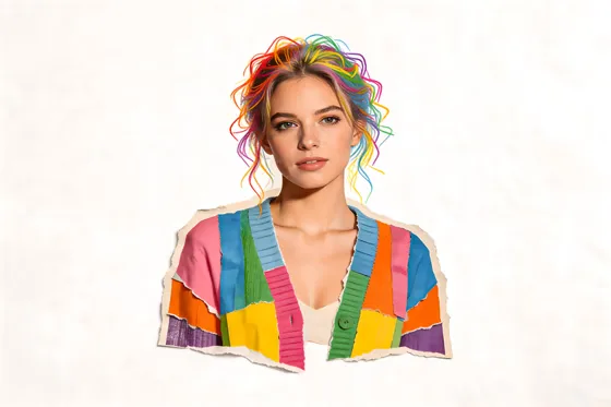 Woman With Colorful Hairdol
