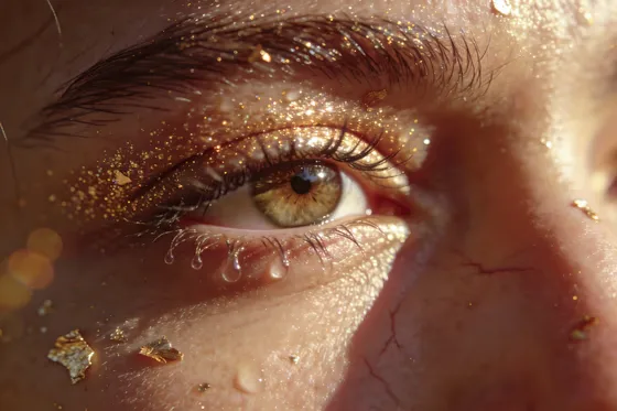 Person'S Eye With Glitter All Over It