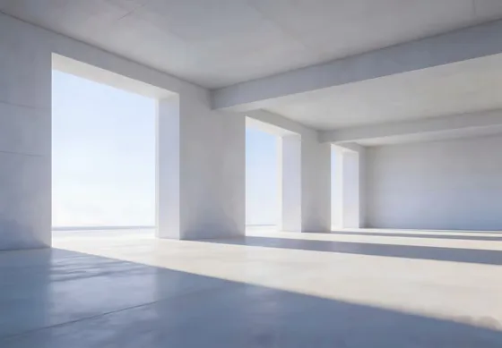 Empty Room With Concrete Floor And Sky View