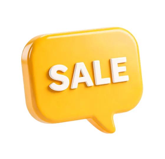 Yellow Speech With The Word Sale On It Isolated On Transparent Backgro