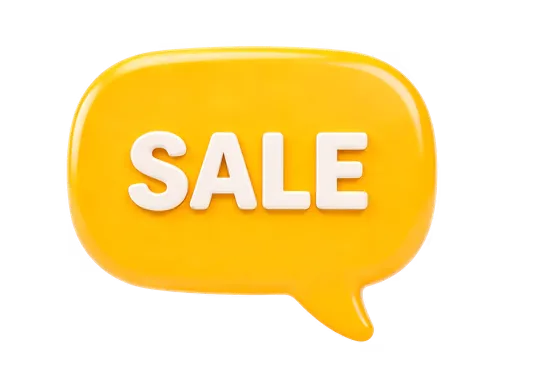 Yellow Speech With The Word Sale Written In It Isolated On Transparent