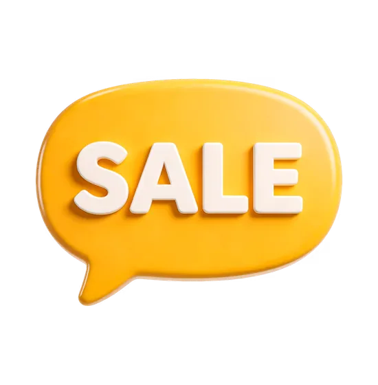 Yellow Speech With The Word Sale Written In It Isolated On Transparent