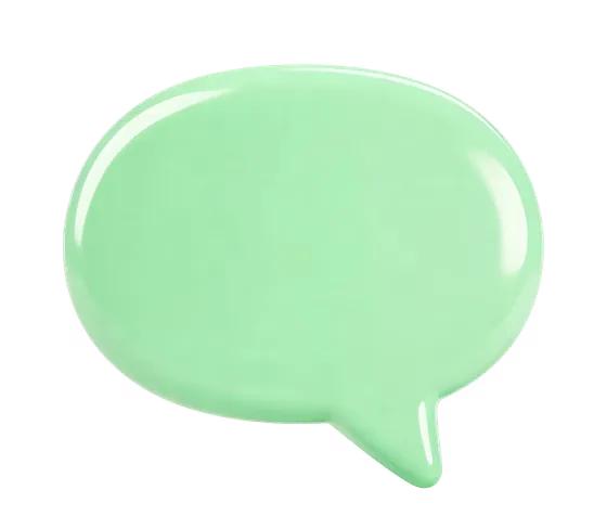 Green Speech Bubble Isolated On Transparent Background