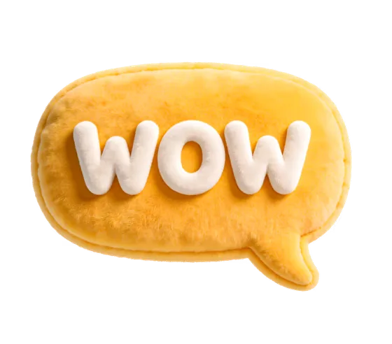 Yellow Speech Bubble With The Word Wow Isolated On Transparent Backgro