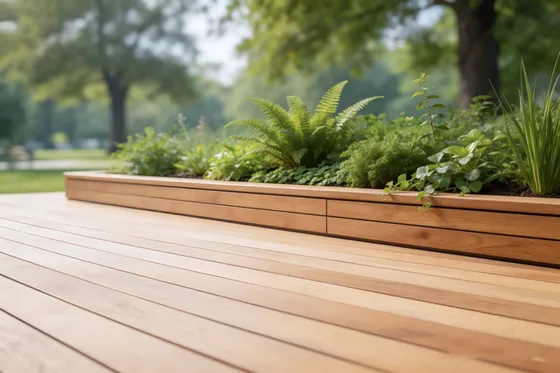 Wooden Deck With Plants Growing In It