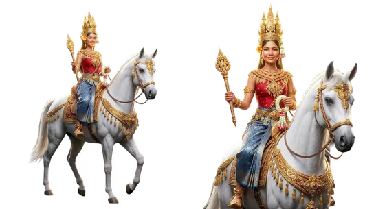 Traditional Khmer Royal Ceremony Illustration Isolated PNG