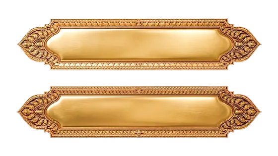Khmer Luxury Golden Banner Frame Label Element PNG