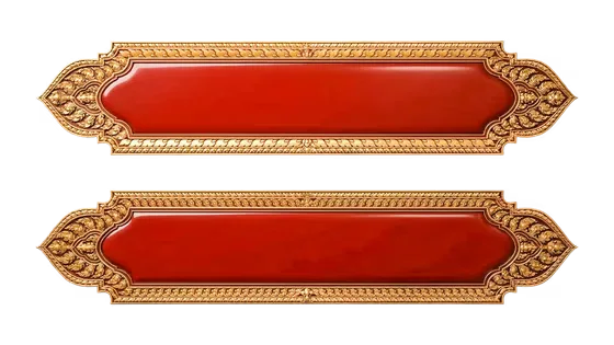 Red and Gold Luxury Khmer Banner Frame Label PNG