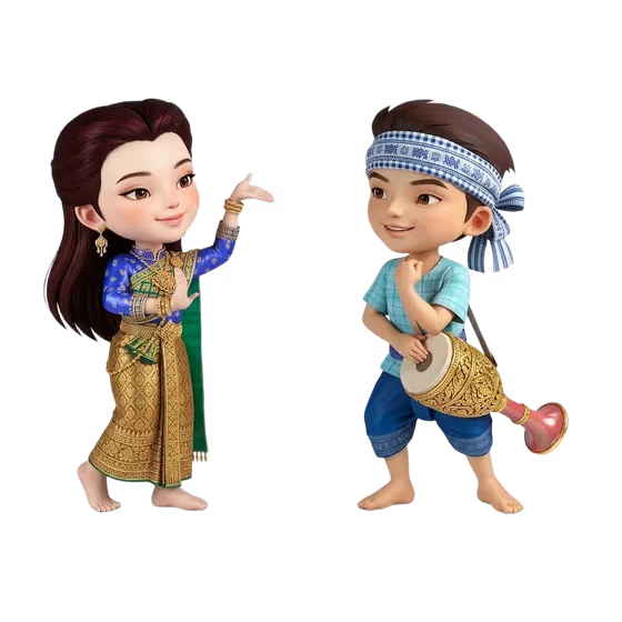 3D Cartoon Khmer New Year