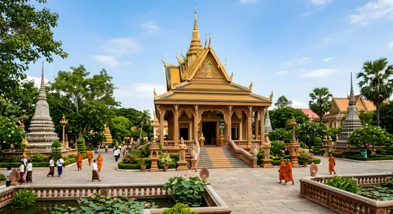 Traditional Khmer Buddhist Temple Complex in Cambodia