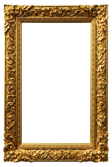 Ornate Golden Khmer Style Carved Picture Frame