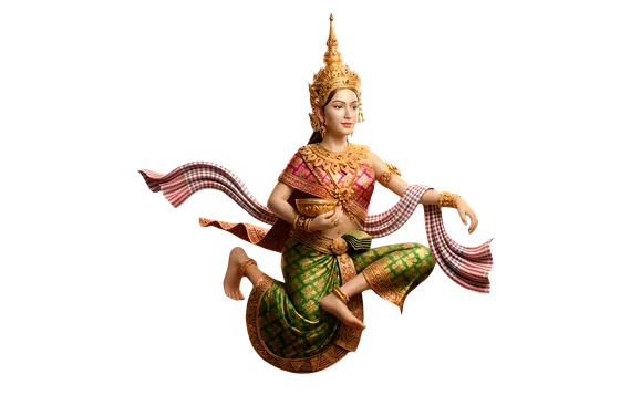 Elegant Khmer Apsara dancer in traditional attire