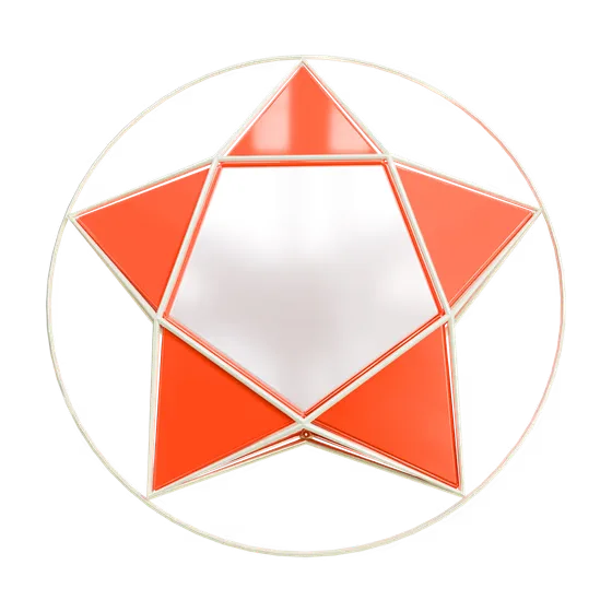 Khmer New Year Red Star Sangkran 3D Rendered Icon