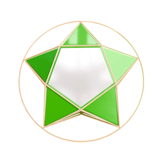 3D Green Star Phkay for Khmer New Year Decoration