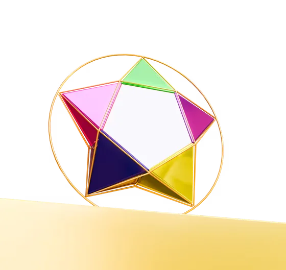 3D Colorful Khmer New Year Star Pkay Lantern Render