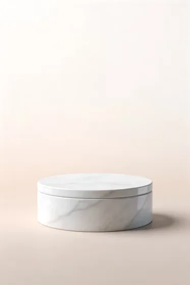 White Marble Container With Lid