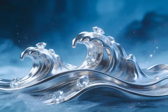 Silver Wave With Water Splashing On It