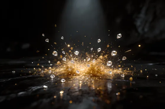 Gold Explosion With Sparks And Sparks