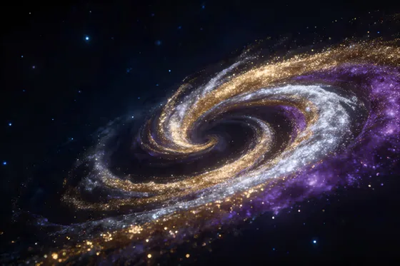 Spiral Galaxy With Stars In The Background