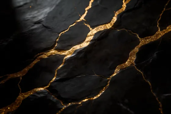 Black Marble With Gold Foil