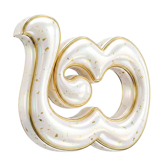 Elegant Cambodian Gold White Abstract Curve