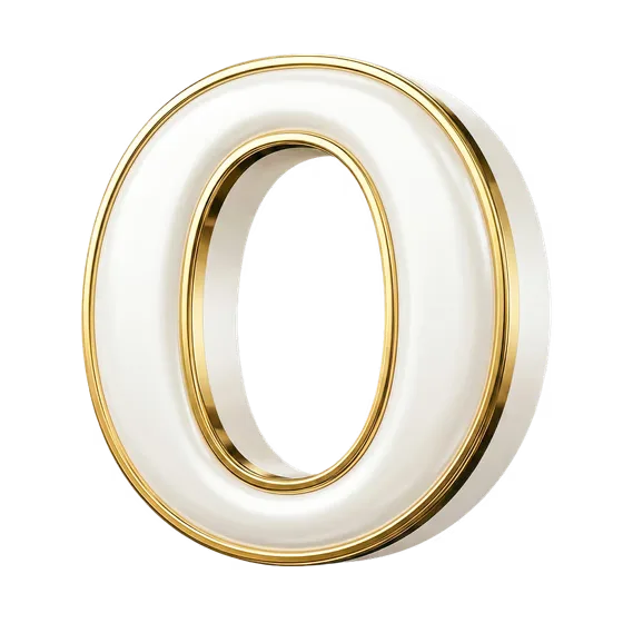 Luxury Golden White Letter O Design