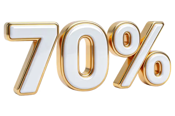 Seventy Percent Gold Glossy Discount Offer