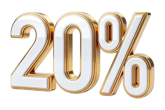 Twenty Percent Golden White Discount Offer