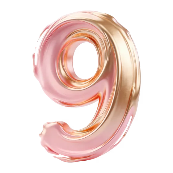Luxury Pink Gold Fluid Number Nine