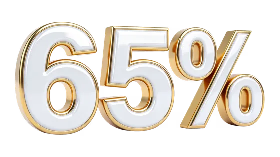 Golden White 65 Percent Discount Symbol