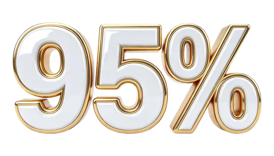 Premium White Gold Ninety-Five Percent Isolated