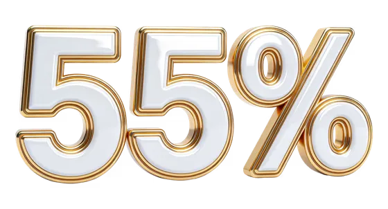 Shiny Golden White 55 Percent Symbol