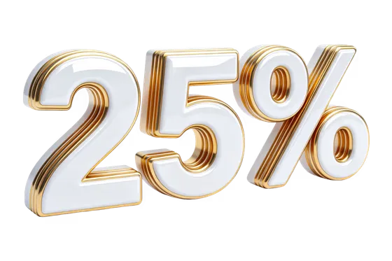 Elegant Golden White 25 Percent Discount