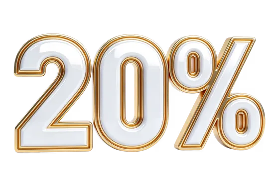 Luxury Gold White 20 Percent Discount