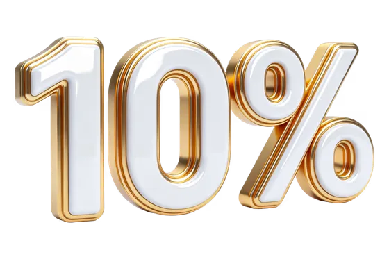 Luxury Gold White 10 Percent Isolated