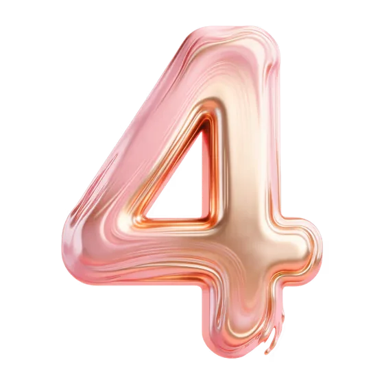 Shiny Pink Number Four Celebration Element