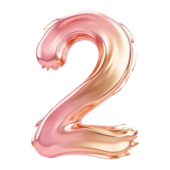 Elegant Rose Gold Liquid Number Two