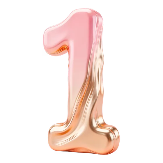 Luxurious Pink Gold Number One Design