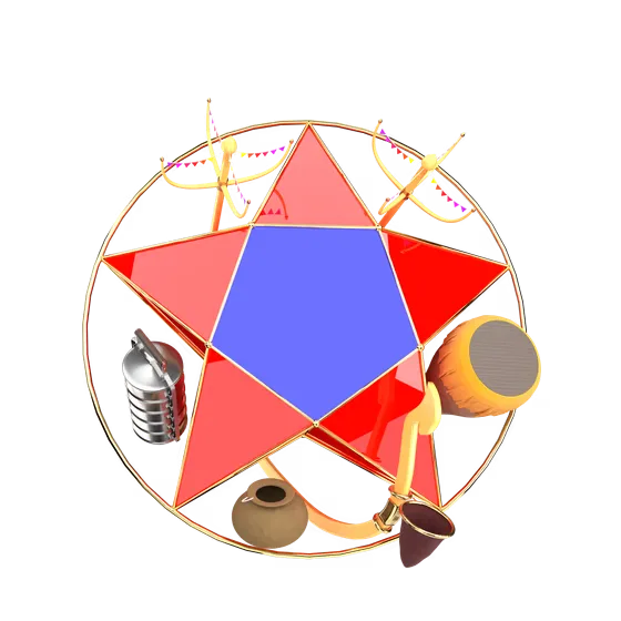 Khmer New Year Star Lantern 3D Render ផ្កាយ Phkay