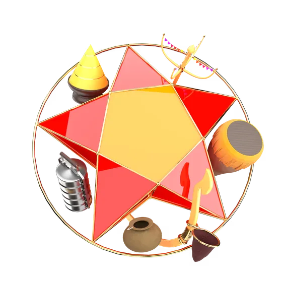 Khmer New Year Star Lantern 3D Render ចូលឆ្នាំខ្មែរ