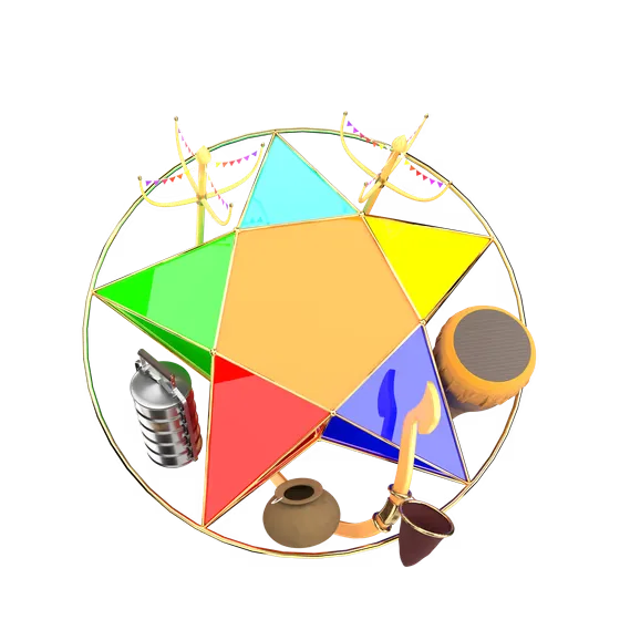 Khmer Star Lantern Khom Phkay 3D New Year Asset