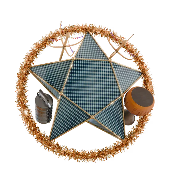 Khmer New Year 3D Star Lantern and Traditional Items