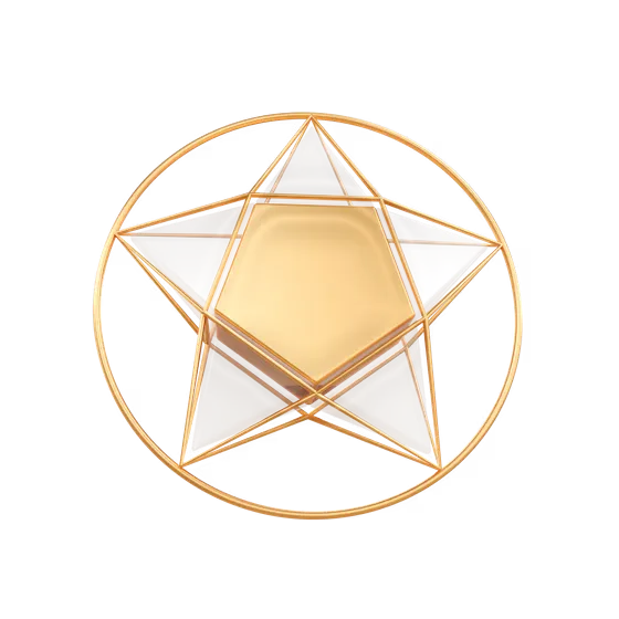 3D Golden Star Circle Graphic រូបផ្កាយមាស