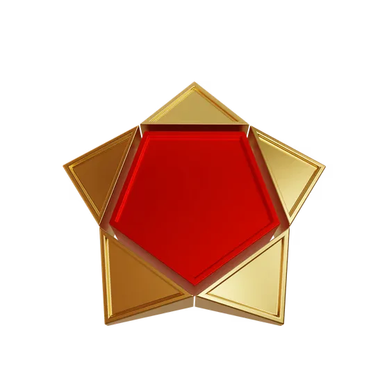 3D Golden Red Star Khmer New Year ផ្កាយមាស Object