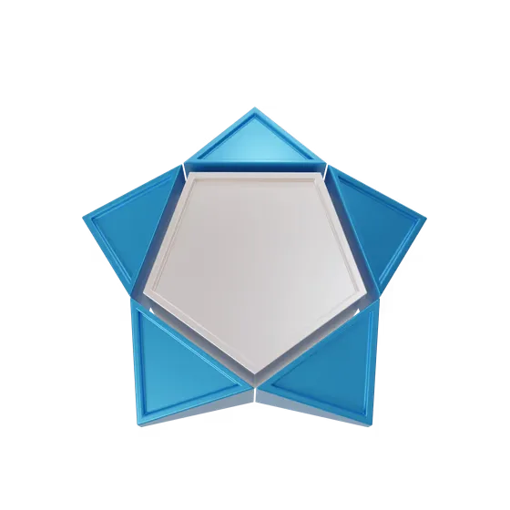 Blue 3D Star Icon រូបផ្កាយ 3D Geometric Object