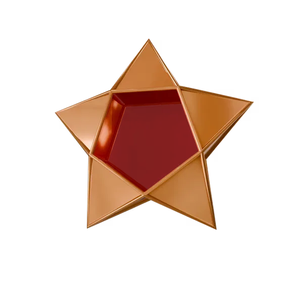 3D Glossy Bronze Star ផ្កាយ Decorative Render Object