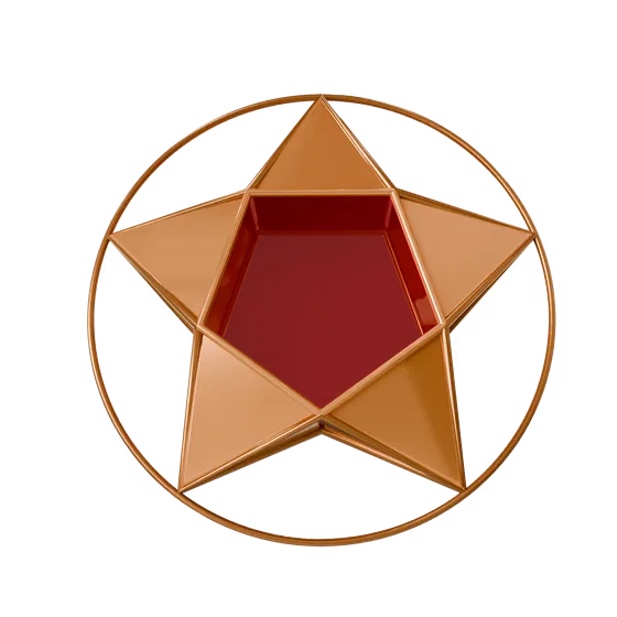 3D Copper Star Icon with Ring ផ្កាយ (Phkay) Graphic