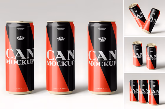 High Quality Realistic Can Bottle Mockup